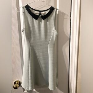 Mint green mini dress with black collar